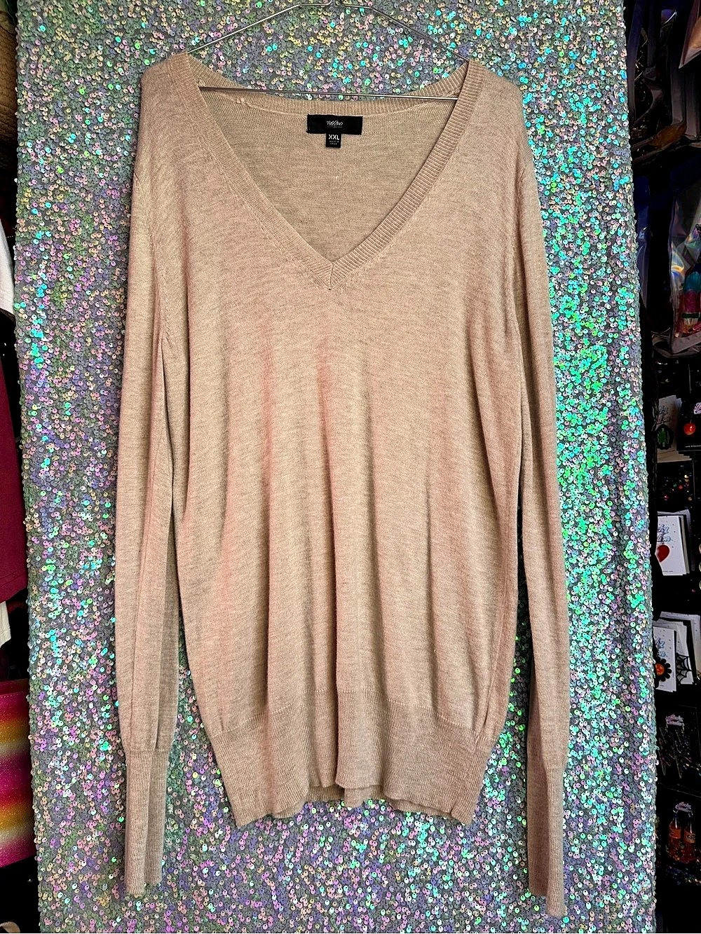 Mossimo Tan Cream V-Neck Sweater